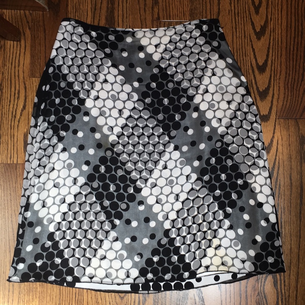 Isabella D. Size 8 Silk Polka Dot Skirt